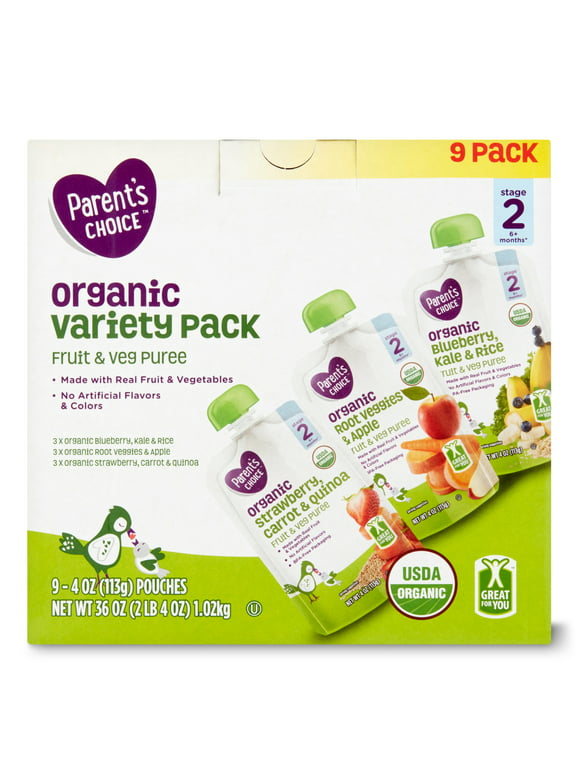 Parents Choice Organic Multi-Pack Pouch Puree