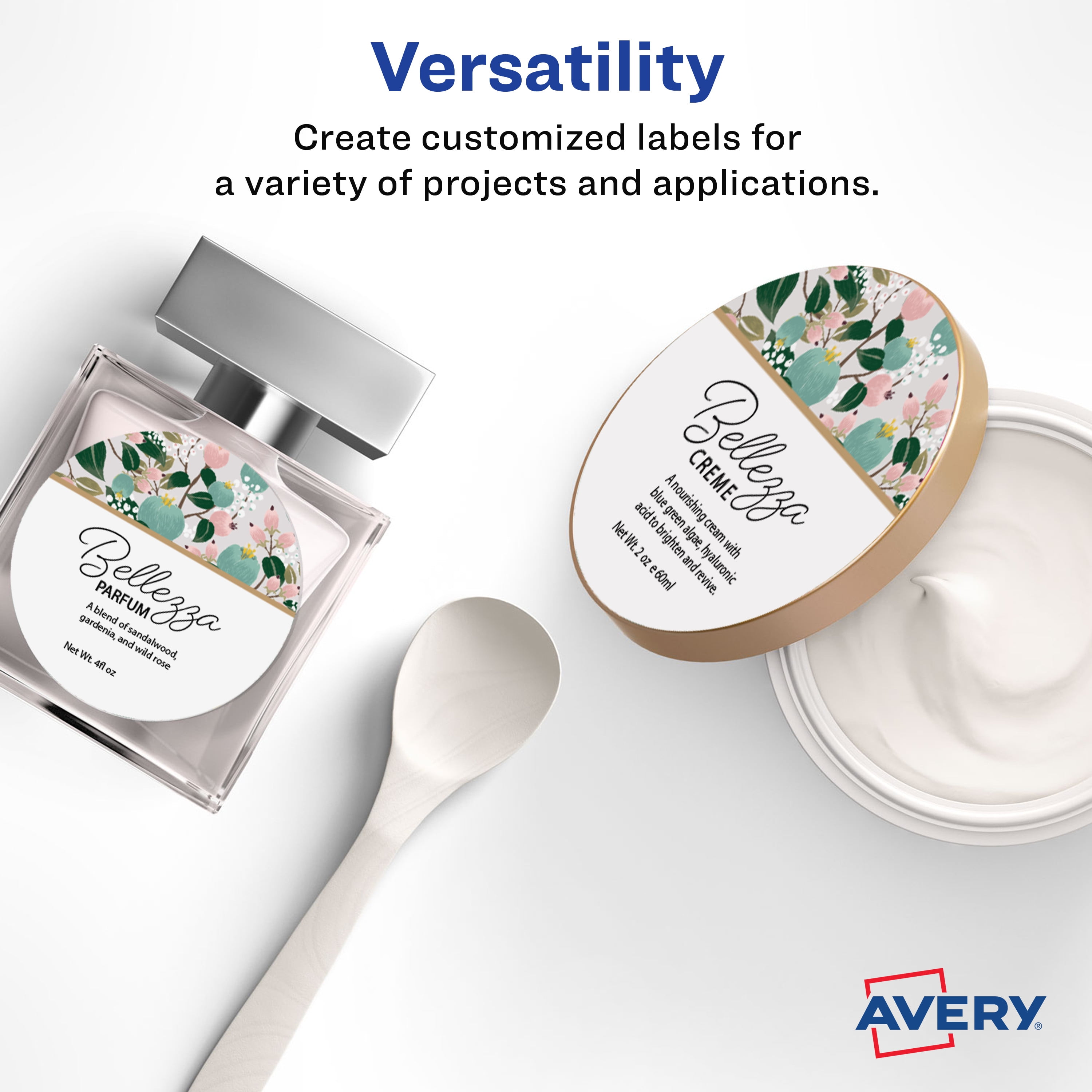 Avery Matte White Round Labels, 2.5" Diameter, 225 Labels