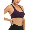 thumbnail image 4 of FANNYC Women's Longline Strappy Sports Bra Sexy Criss-Cross Back Yoga Bras Top Medium Support Camisole Crop Bras Running Active Gym Workout Fitness Sports Bras With Removable Pad, 4 of 8
