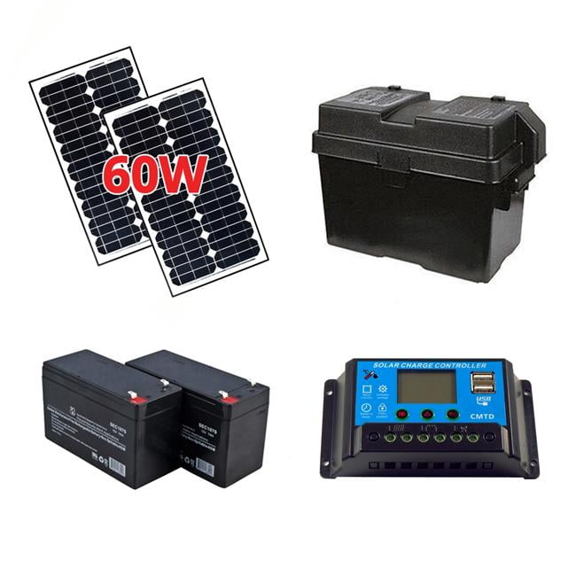 Solar Kit for Gate Opener 60W 24V Solar Panels, Batteries Charge