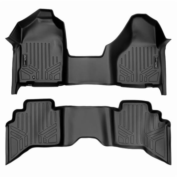 SA0317-B0182 1st Row & 2nd Row Floor Mats Liner Set for 2002-2008 Ram 1500, Black