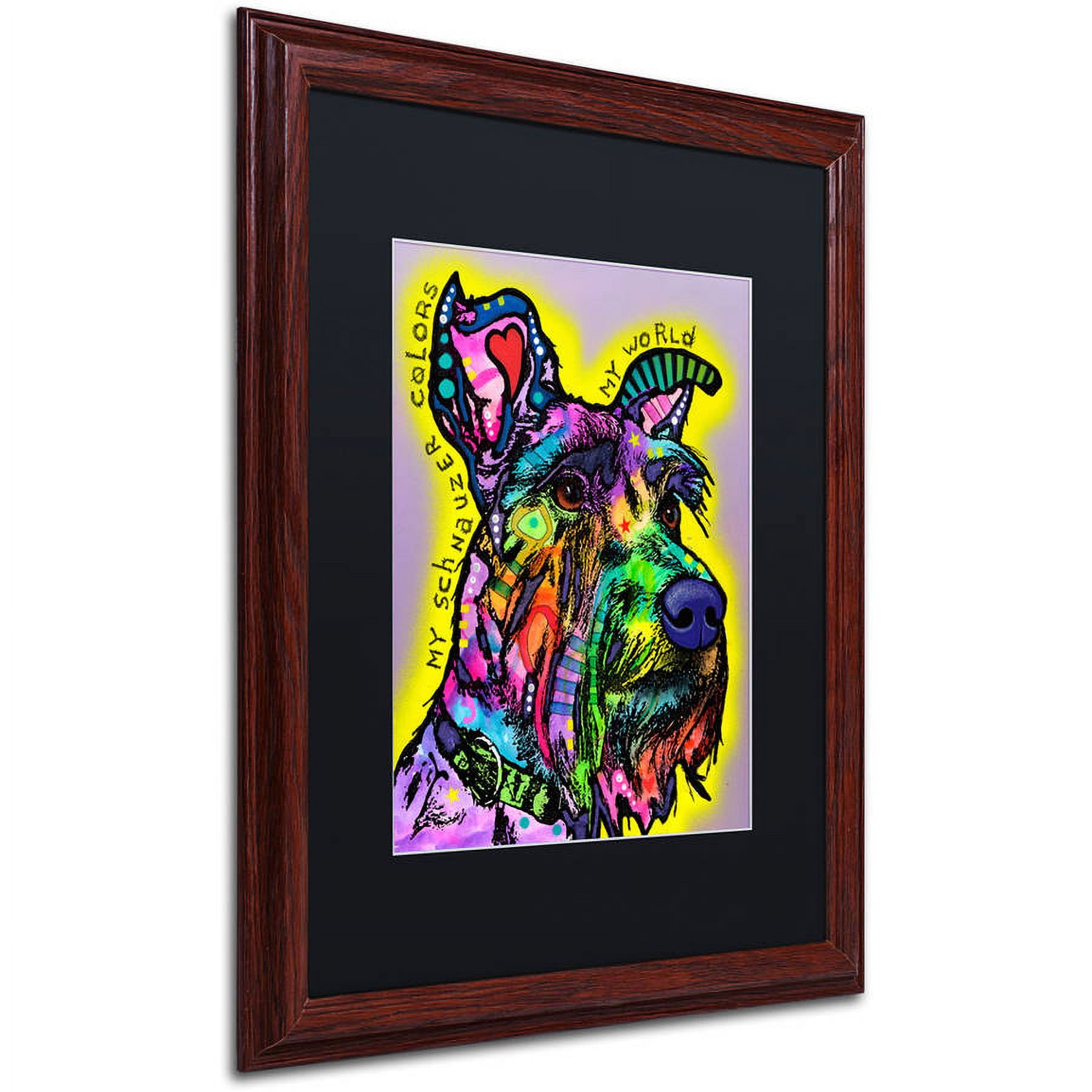 Trademark Fine Art "My Schnauzer" Canvas Art by Dean Russo, Black Matte, Wood Frame