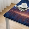 thumbnail image 5 of Fitted Polyester Tablecloth Square, Suitable For inch Square Table, Blue White Marble Elastic Edge Decorative Table Cover, Dust &amp; Wrinkle Proof Fabric Table Clothes For Garden Patio Picnic Use, 5 of 8