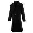 thumbnail image 3 of KIHOUT Men's British Style Color Long Coat Fashionable Warm Woolen Overcoat, 3 of 7