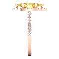 thumbnail image 3 of 2.38ct marquise cut yellow Zircon 18k rose gold halo Bridal Wedding Engagement Promise Anniversary Ring for Women size 8.25, 3 of 7