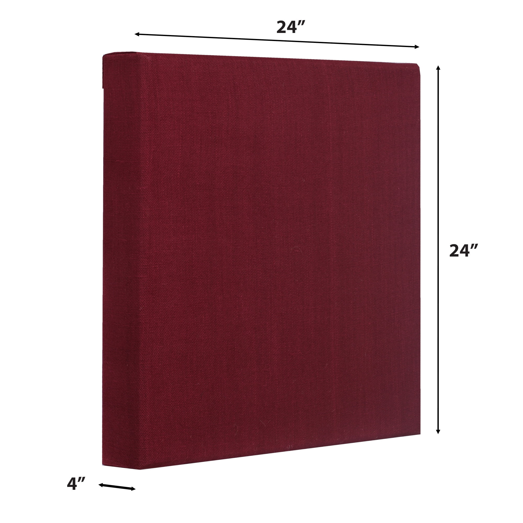 ATS Acoustics Sound Absorbing Acoustic Panel 24" x 24" x 4" Beveled Edge (Burgundy)