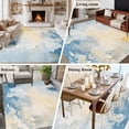 thumbnail image 5 of Blue Yellow Area Rug 5x7 FT, Non Slip Bedroom Throw Carpet, Modern Vintage Oil Painting Abstract Washable Soft Floor Carpet Non-Shedding Rug for Dining Room Bedside Classroom Desk, 5 of 9