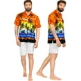 thumbnail image 2 of HAPPY BAY Men's Hawaiian Shirts Short Sleeve Button Down Shirt Mens Vacation Shirts Summer Beach Casual Tropical Shirts for Men Funny 4XL Island View, Orange, 2 of 7