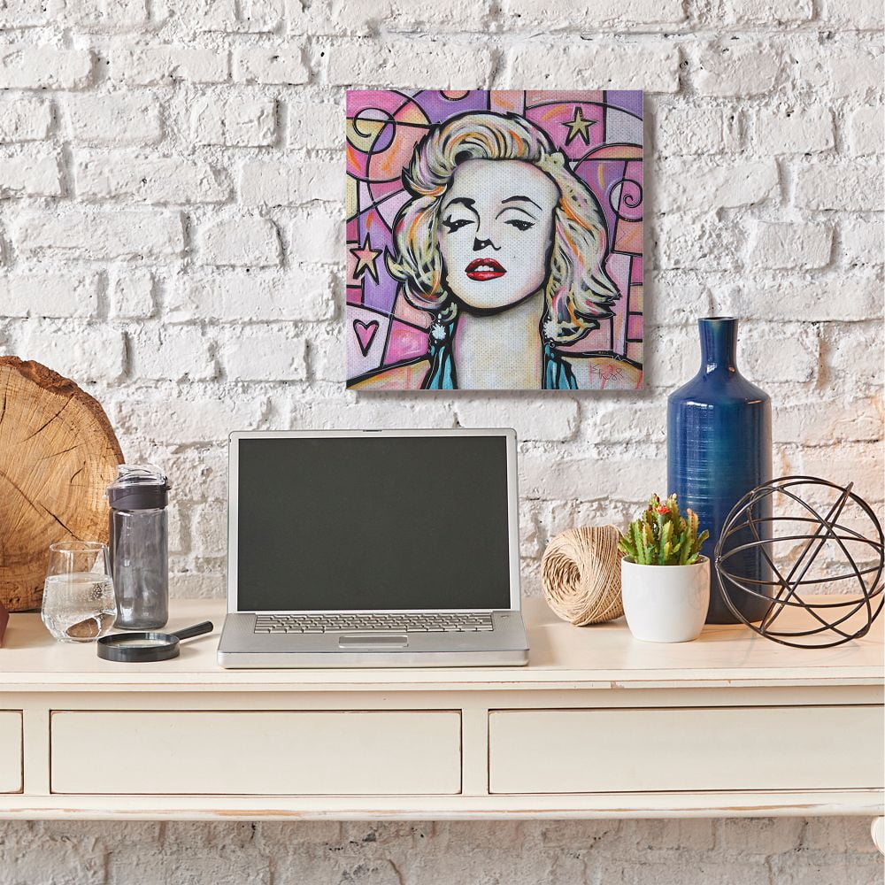 Stupell Industries Marilyn Pink Purple Modern Portrait Painting Canvas Wall Art by Eric Waugh