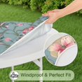 thumbnail image 5 of Pioneer Flower Floral Print Pattern Round Fitted Tablecloth with Elastic Edge,Dining Table Cover Waterproof,Outdoor Round Tablecloth for Camping,Dining,Indoor and Outdoor, 5 of 7