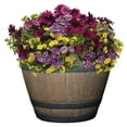thumbnail image 3 of saney Whiskey Plastic Resin Flower Pot Barrel Planter, Walnut Brown, 15", 3 of 5