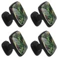 thumbnail image 2 of 4 Pcs Square Cabinet Handle Drawer Pulls Tropical Leaves Knobs with Screws Furniture Office Cabinet Knob Decoration, 2 of 7
