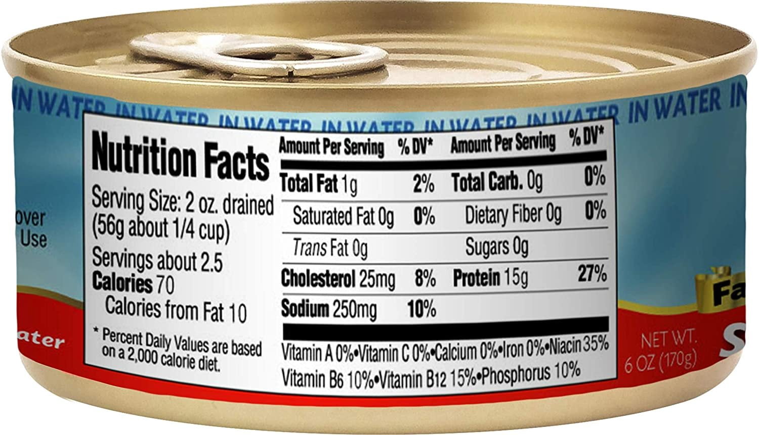 Gefen Chunk Light Tuna in Water 6oz 6 Pack, Low Fat, Kosher for Passover