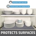thumbnail image 4 of Drymate Premium Luxury Shelf & Drawer Liner, Thick Cushioned Fabric, Non-Adhesive, Absorbent, Waterproof, Slip-Resistant, Liners for Kitchen Cabinets, Cupboards (12”x59”)(2-Pack)(Light Grey), 4 of 8
