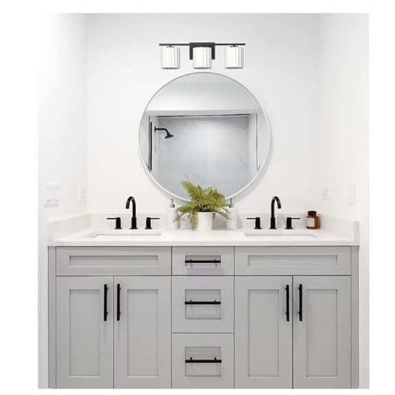 allen   roth Maylin 23-Inches 3 -Light Matte Black Modern/contemporary Vanity light