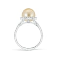 thumbnail image 2 of ANGARA Golden South Sea Cultured Pearl and Diamond Halo Ring in 14K White Gold for Women | June Birthstone, Birthday, Anniversary, Jewelry Gift for Women | Pearl Ring, 2 of 8