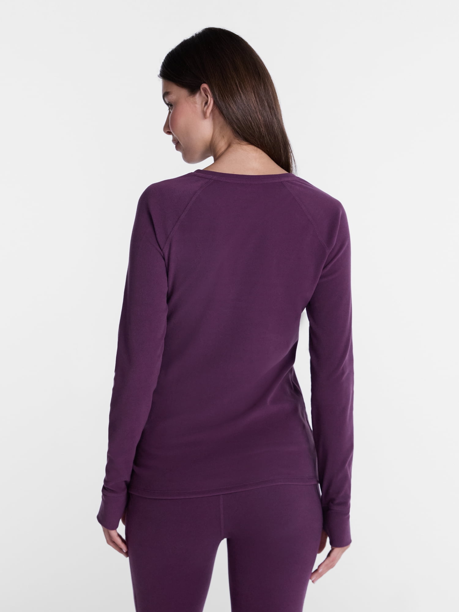 ClimateRight by Cuddl Duds Women’s Warmest Therma Suede Long Sleeve V Neck Thermal Base Layer Top, Sizes XS to 4X