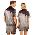 thumbnail image 5 of Halloween Pj Set Halloween Couple Pajamas Matching Sets Button Up Pajamas Spooky Pajamas Women Halloween Pajamas Couple Pajamas Matching Sets Womens Pajama Sets With Pockets, Black, L, 5 of 5
