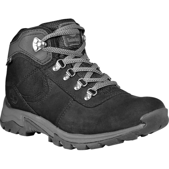 Women's Timberland Mt. Maddsen Mid Leather Waterproof Boot Black Full Grain Leather 5.5 W