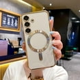 thumbnail image 6 of for Samsung Galaxy S24 Case Magnetic Clear with Camera Lens Protector Full Protection MagSafe Electroplated Silicone Slim Fit Shockproof Protective Case Cover 6.2 Inch - Gold, 6 of 6