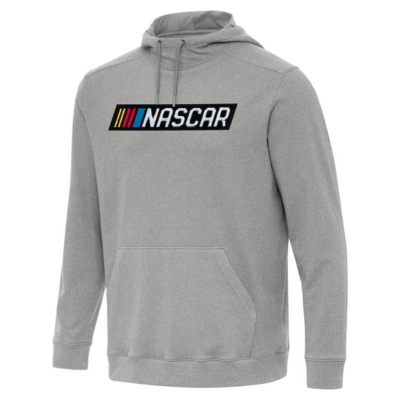 Men's-Antigua  Heather Gray NASCAR Cloud Pullover Hoodie