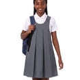 thumbnail image 4 of Smith's American Girls' Pleated Crossover Jumper Dress Color: gray Size: 4t, 4 of 5