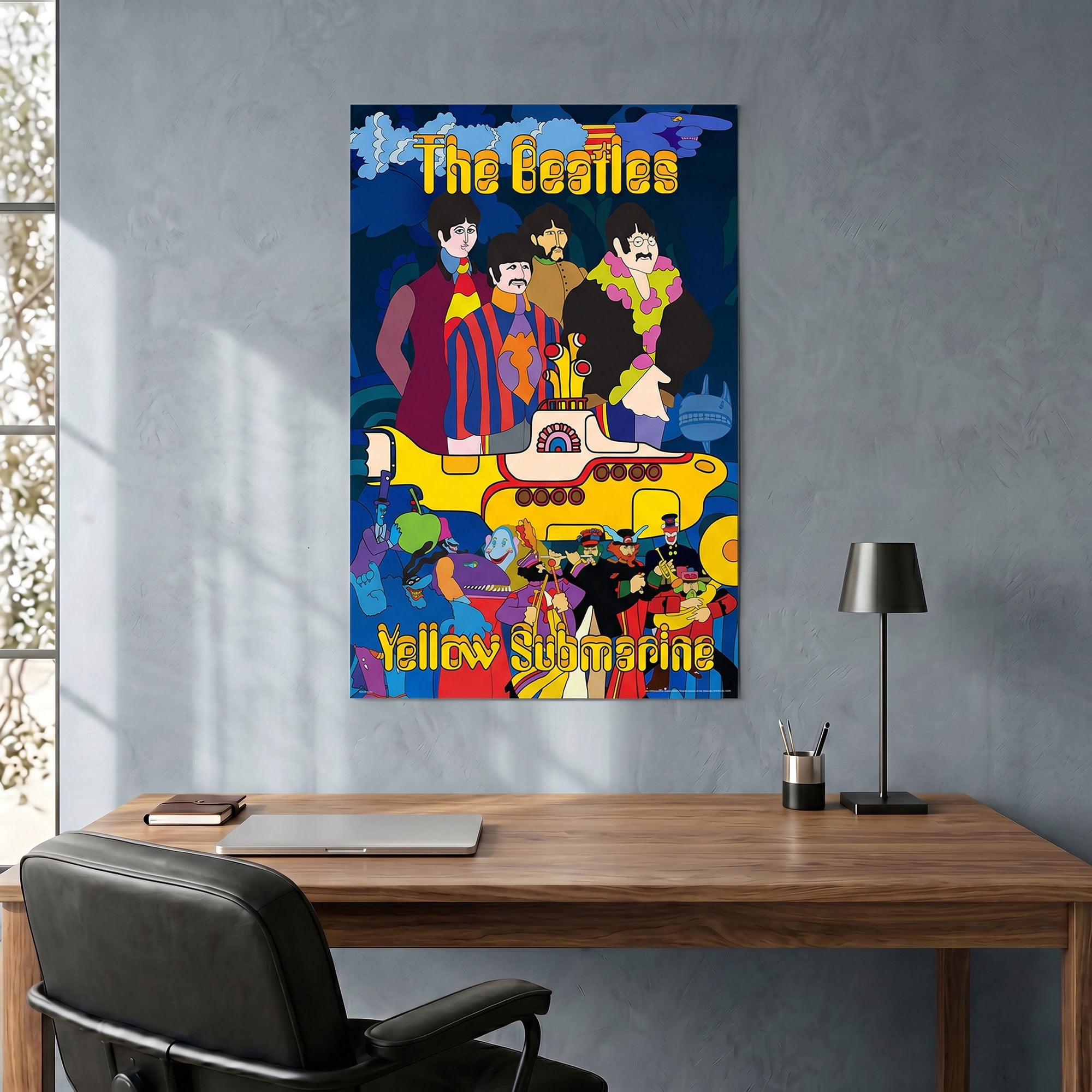 Pyramid America: The Beatles: Yellow Submarine - 24x36 Poster, Album Cover Print - Classic Rock Band Artwork, Licensed Music Wall Decor, Collectible