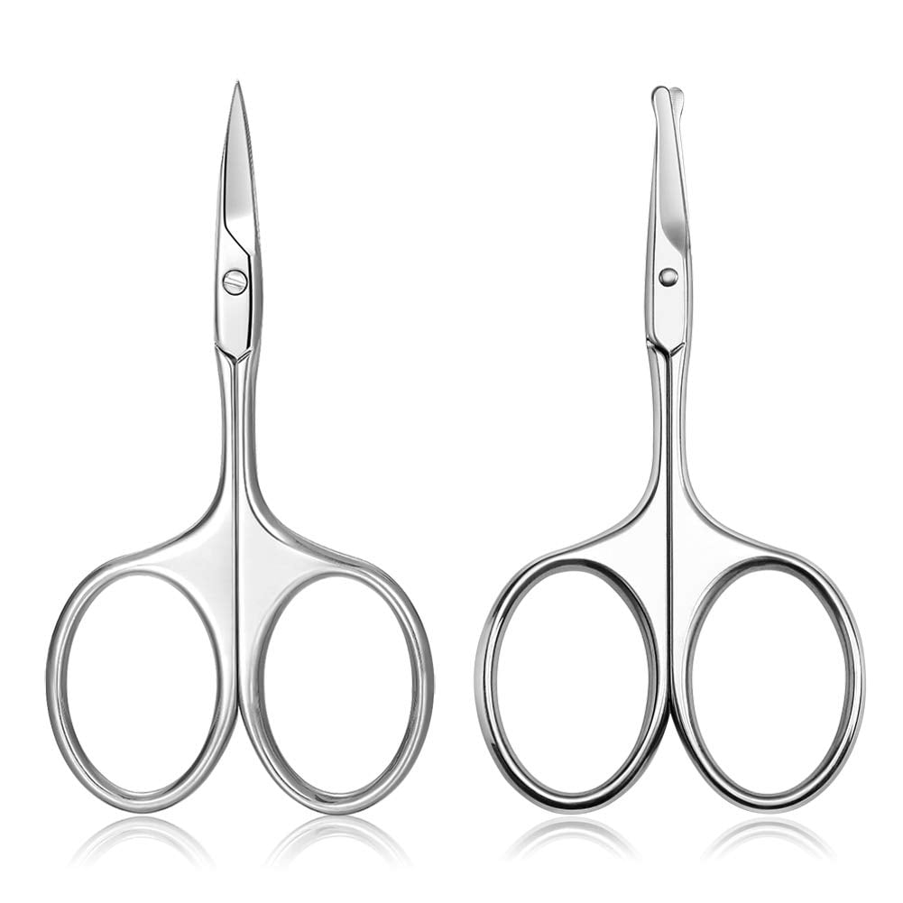 Nose Hair Scissors and Eyebrow Scissors Set, 2PCS Beauty Scissor for