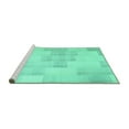 thumbnail image 2 of Ahgly Company Machine Washable Indoor Square Solid Turquoise Blue Modern Area Rugs, 6' Square, 2 of 4