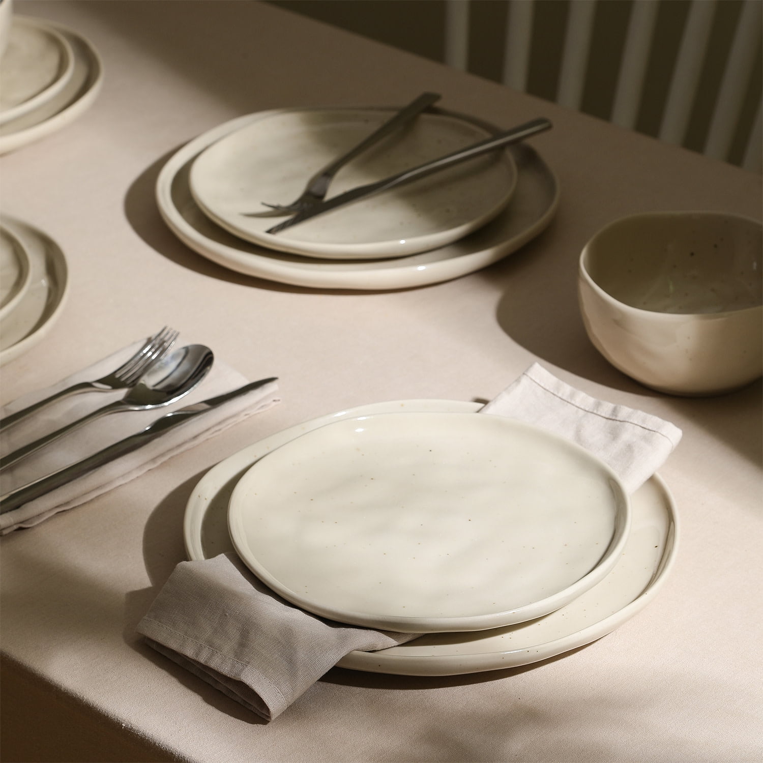 Stone Lain Mirella 12-Piece Dinnerware Set Stoneware, Beige