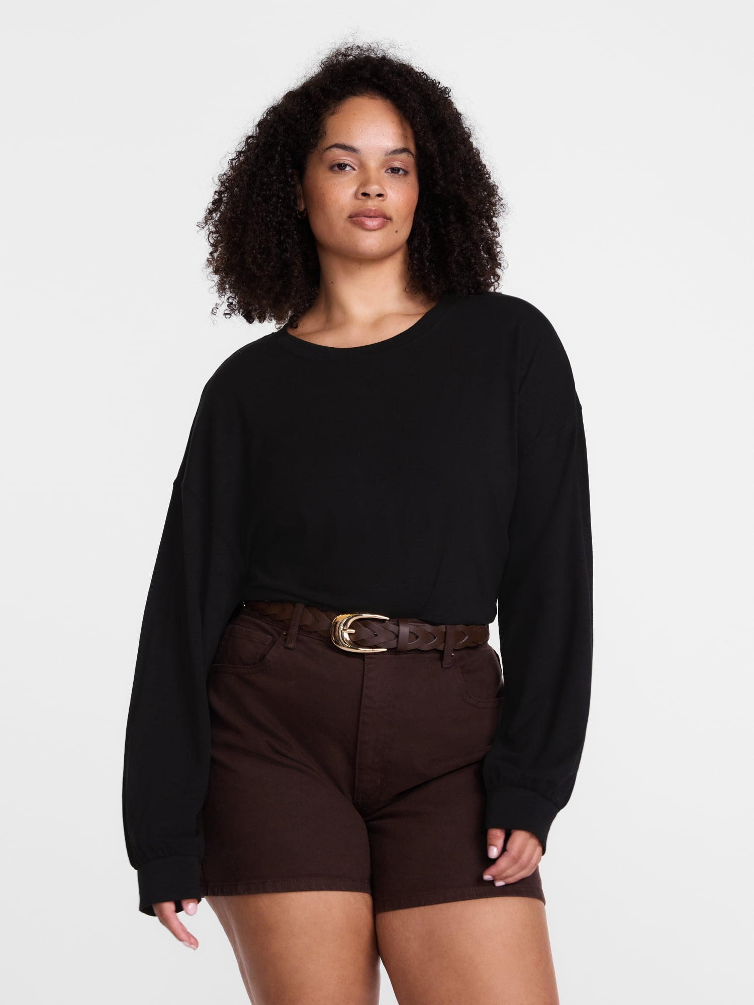 Scenario Women's Oversized Tee with Long Sleeves, Sizes XS-XXXL