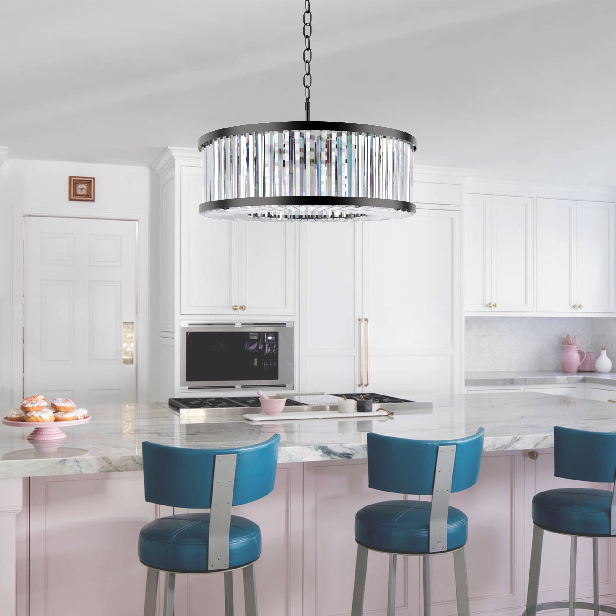 FINE MAKER Crystal Chandeliers Modern Contemporary Ceiling Lights Fixtures Pendant Lighting Dining Room Living Room Chandelier D23.6"