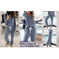 thumbnail image 5 of UVN Womens Pajama Sets Long Sleeve Top and Long Pants Soft Pjs Sleepwear Ladies Button Down Lounge Set, 5 of 10