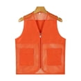 thumbnail image 3 of inlzdz Kids Boys Girls Volunteer Vest Zipper V Neck Sleeveless Tops Mesh Jacket School Camp Orange 150, 3 of 5