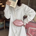 thumbnail image 1 of Bolso Labios Mujeres PVC Cadena Mensajero Hombro Fiesta Embrague (Rosa), 1 of 6