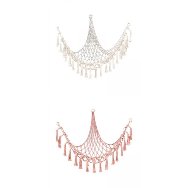 Red para hamacas,Juguete de peluche Hamaca Red Macrame Boho Animal de peluche,Organizador colgante de almacenamiento suave Anillos de de madera,Pantalla de malla de esquina Sala de Gloria Red para hamacas