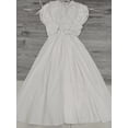 thumbnail image 1 of Vestido largo elegante 3d con flores plisado liso para mujer, vestido elegante con cuello en V, manga corta, cordón, batas con cordones, ropa de calle de verano para mujer, 1 of 5