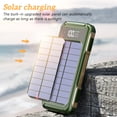 thumbnail image 2 of 20000mAh Solar Power Bank 4 USB Portable Backup External Battery Charger for Cell Phone Green, 2 of 6