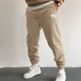 thumbnail image 3 of Aayomet Sweat Pants Mens Cotton Pants Open Bottom Running Sweatpants Straight Leg Casual Joggers with Pockets,Khaki M, 3 of 4