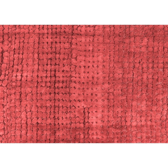Ahgly Company Indoor Rectangle Abstract Red Modern Area Rugs, 5' x 7'
