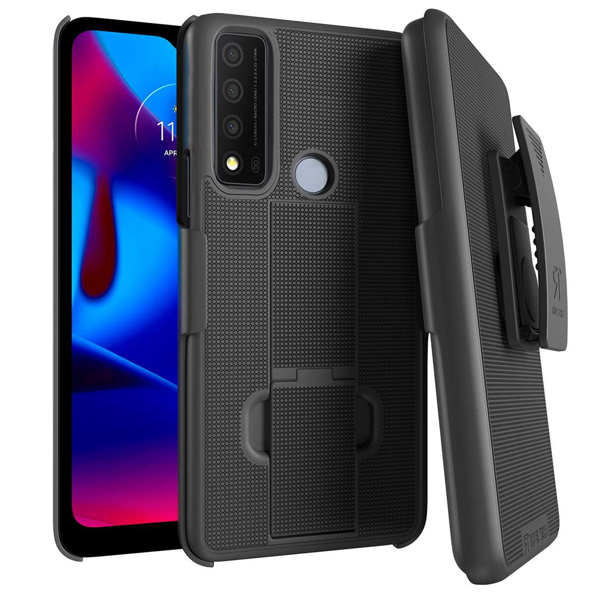 Rome Tech for TCL 30XE 5G Shell Holster Combo Case With Belt clip