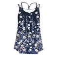 thumbnail image 5 of Cagogo Ladies Spaghetti Strap Sleeveless Pleated Tank Tops Under $5 Going Out Floral Printed Scoop Neck Flowy Cami Tshirts Loose Fit Plus Size Tanks Outfits, 5 of 6