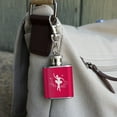 thumbnail image 3 of Ballerina Silhouette with Butterflies Stainless Steel 1oz Mini Flask Key Chain, 3 of 3