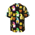 thumbnail image 5 of Salouo Gnomes With Sunflowers Pattern Cuban Collar Shirts for Men Button-Down Shirt Men's Short Sleeve Shirts Hawaiian Shirts Casual Shirts -Large, 5 of 6