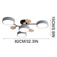 thumbnail image 3 of Ceiling Light Modern Semi Flushs Mount Ceiling Light Nordics Wood Chandelier With Circular Acrylic LED Shade For Living Room Bedroom Dining Room Requires Assemb, 3 of 8