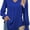 Blue, variant on MORTTIC Women's Long Sleeve V-Neck Tunic Top - Dressy Casual Chiffon Blouse for Office Work and Everyday Wear, Blue, S
