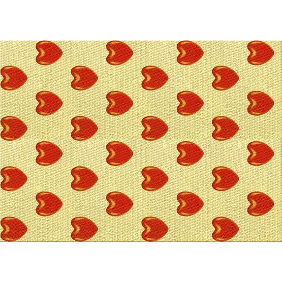 Ahgly Company Indoor Rectangle Patterned Neon Orange Area Rugs, 5' x 7'
