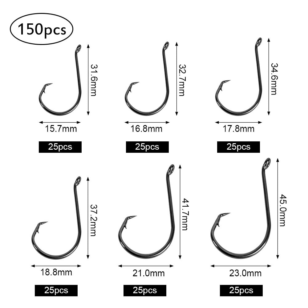 150 Piece Offset Circle Hooks Box