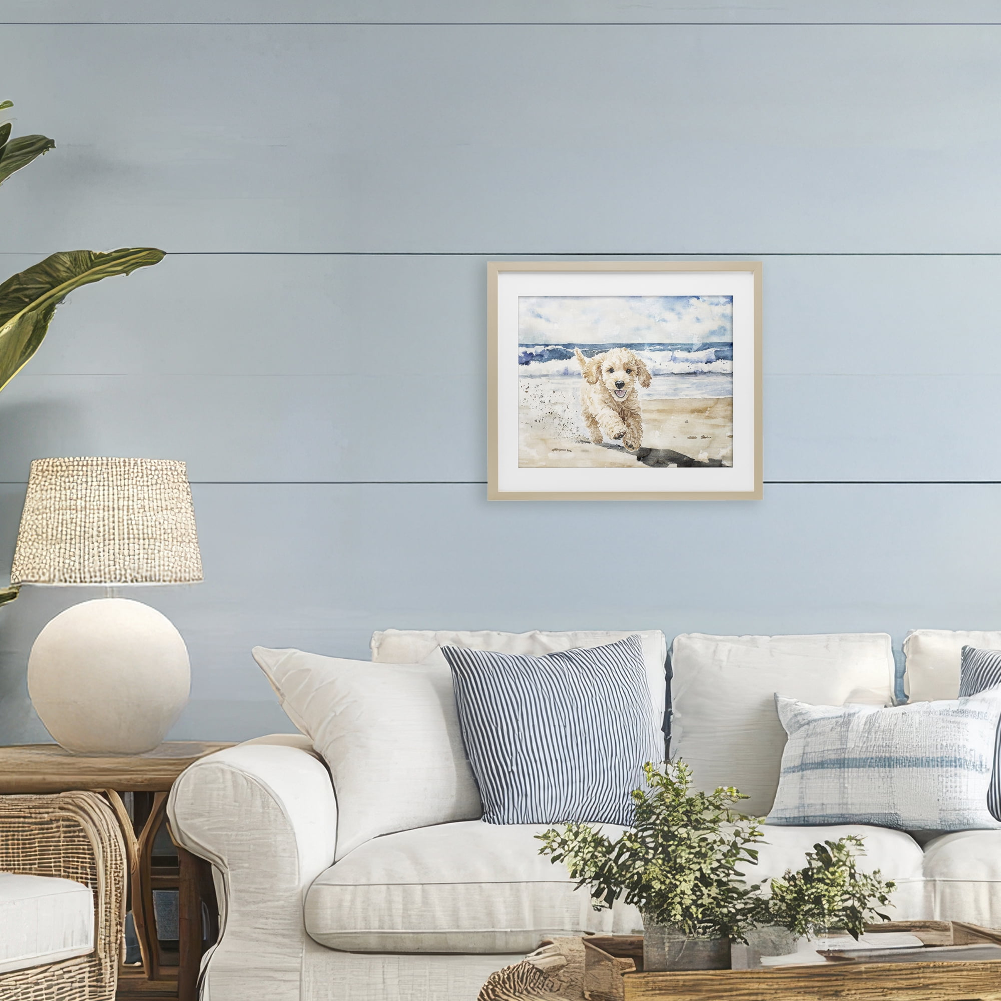 Stupell Industries Ocean's Best Friend Pup Birch Framed Print Under Glass, design by Svetlana Aleynikova