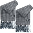 thumbnail image 2 of Bufanda Hecha a Mano AlpacaCharcoalWhite 2Pzas Gris Oscuro/Blanco 170cm x 21cm Hechas a Mano Alpaca., 2 of 4